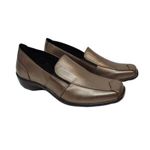 1803 Women's Brown Bronze Metallic Slip-On Shoes Loafers Size 37 (6.5)